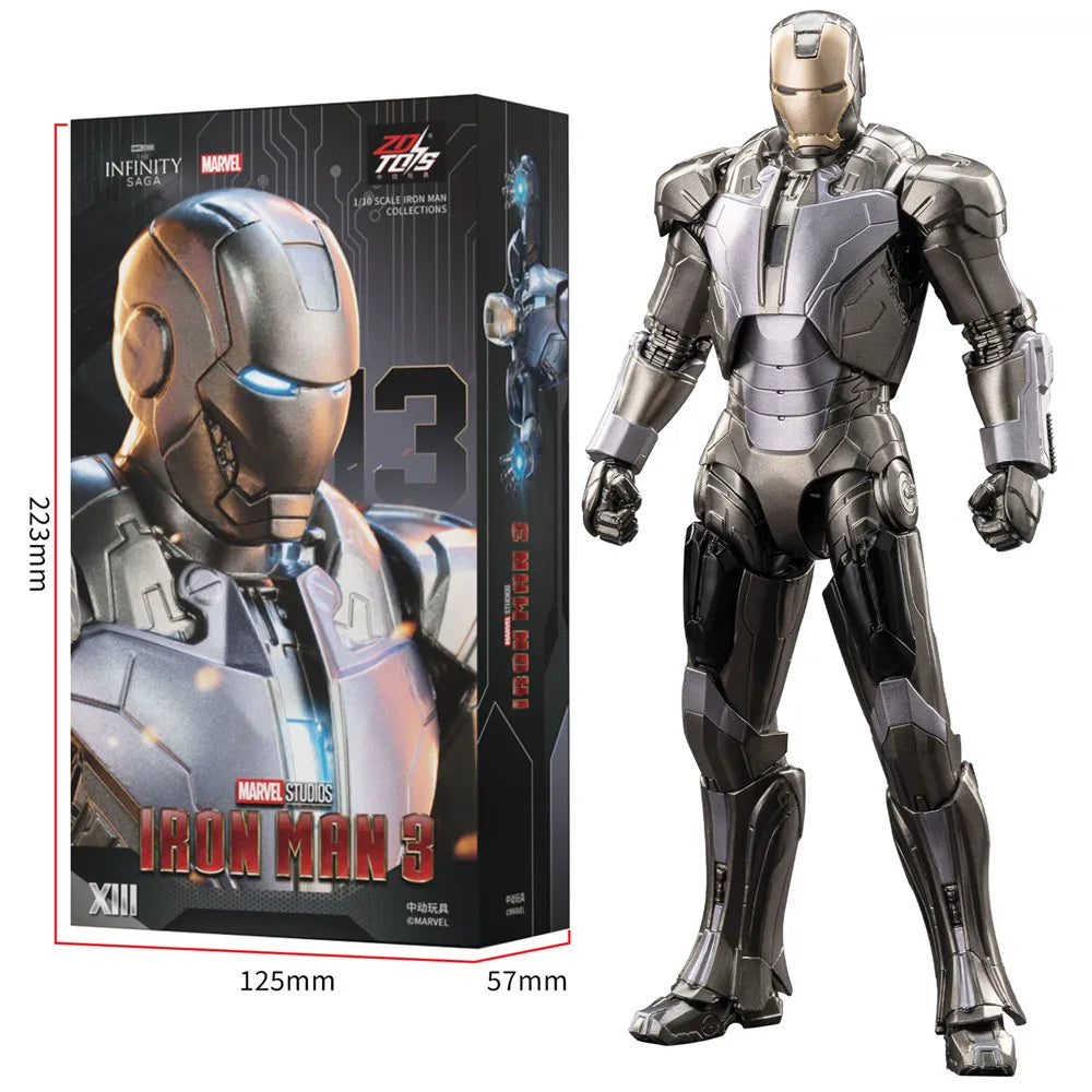 ZD Toys Iron Man MK15 MK16 máquina de guerra MK2 figura de acción Iron Man Mk47 MK35 pargo rojo 1/10 escala Iron Man colecciones regalo