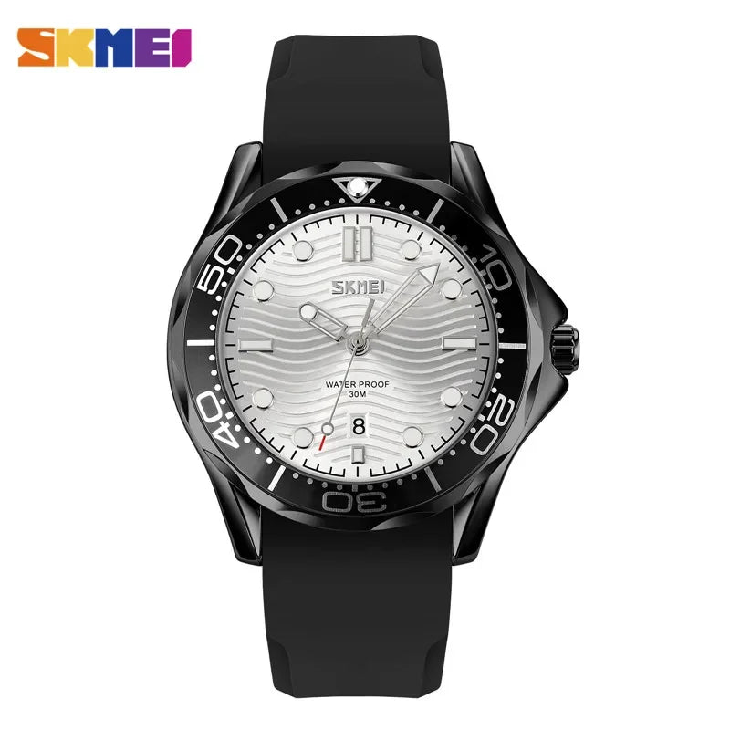 Reloj de pulsera SKMEI 9276 con esfera de textura tridimensional, reloj de moda con fecha y hora para hombre, movimiento de cuarzo japonés
