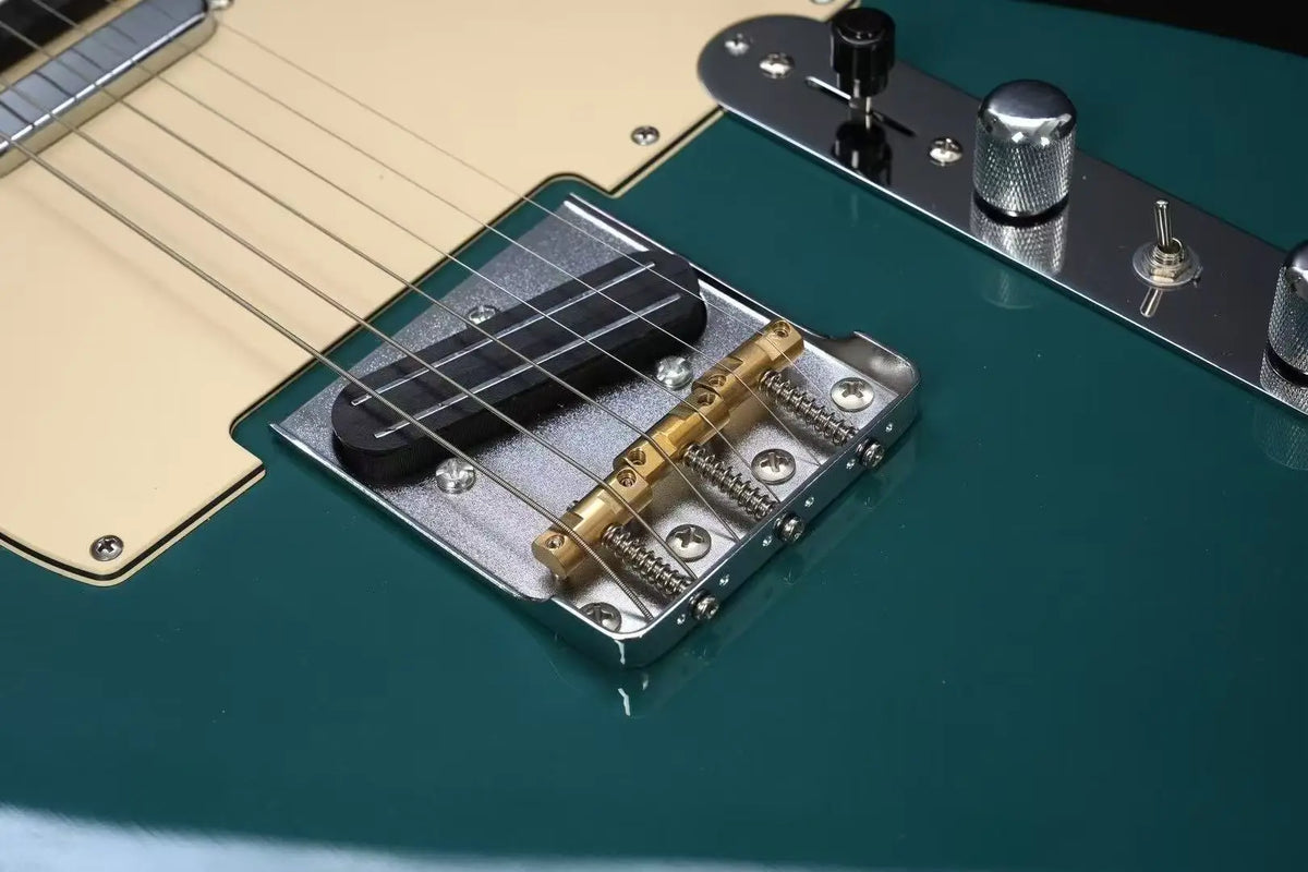 Listo para enviar guitarra eléctrica TL de 39 pulgadas de alta gama, parte superior sólida, lados de aliso, acabado brillante, 6 cuerdas, alta calidad