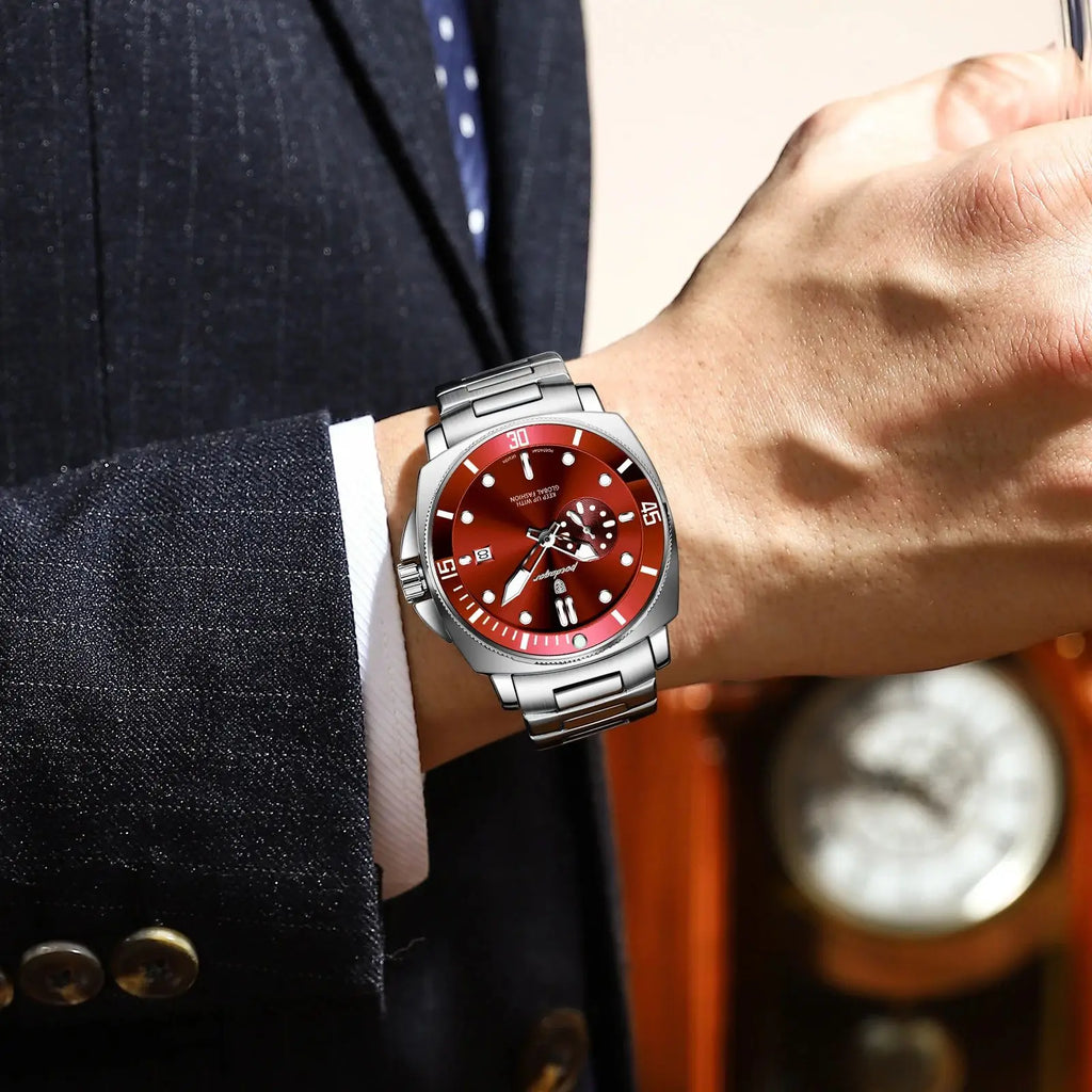 Reloj POEDAGAR de lujo para hombre, moderno, resistente al agua, con fecha, luminoso, de acero inoxidable, reloj de cuarzo para negocios y deportes