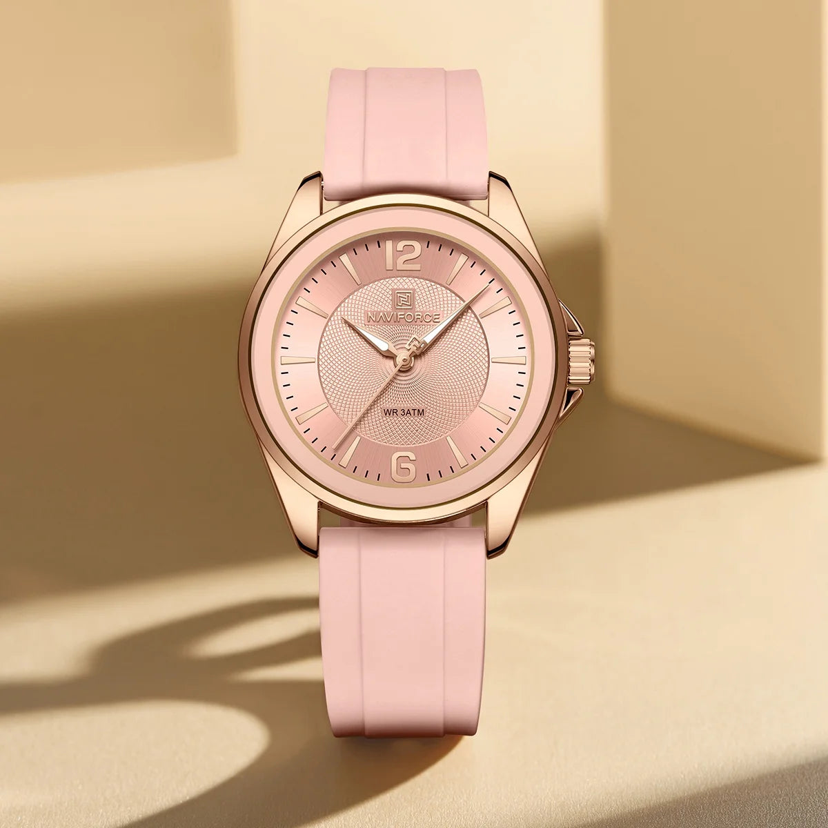 Reloj para mujer Naviforce 5068 elegante, de cuarzo, resistente al agua, con correa de silicona, ideal como regalo para damas