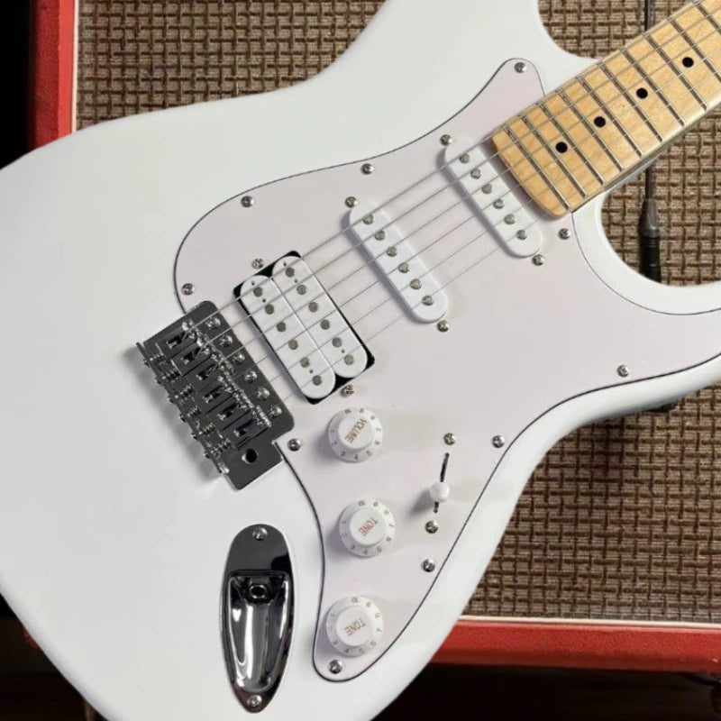 Guitarra eléctrica STS blanca, mástil de arce, cuerpo de madera de Paulownia, regalo de Año Nuevo, envío gratis