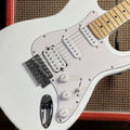 Guitarra eléctrica STS blanca, mástil de arce, cuerpo de madera de Paulownia, regalo de Año Nuevo, envío gratis