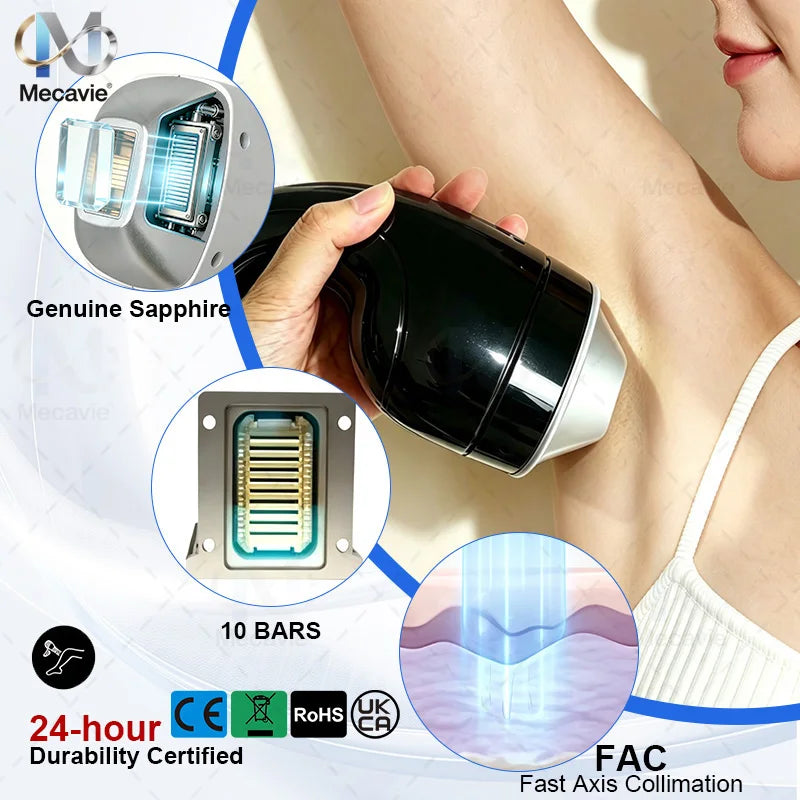 Máquina de Belleza de Alta Potencia de 5000W con 5 Longitudes de Onda, 2 en 1 para Depilación y Rejuvenecimiento de la Piel, Pantalla Táctil de 10 Pulgadas, Aleación de Aluminio