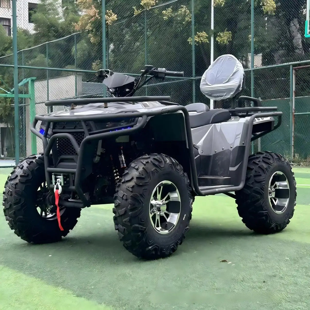 Cuatrimoto ATV 4x4 de 650 cc con transmisión CVT automática, para adultos, con depósito de combustible de gran capacidad de 16 litros y respaldo.