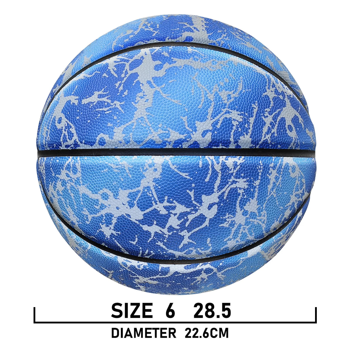 Pelota de baloncesto brillante de cuero, resistente al desgaste, tamaño 5/6/7-27, 5/28, 5/9,5 pulgadas, para jóvenes, juego nocturno de baloncesto en el exterior y