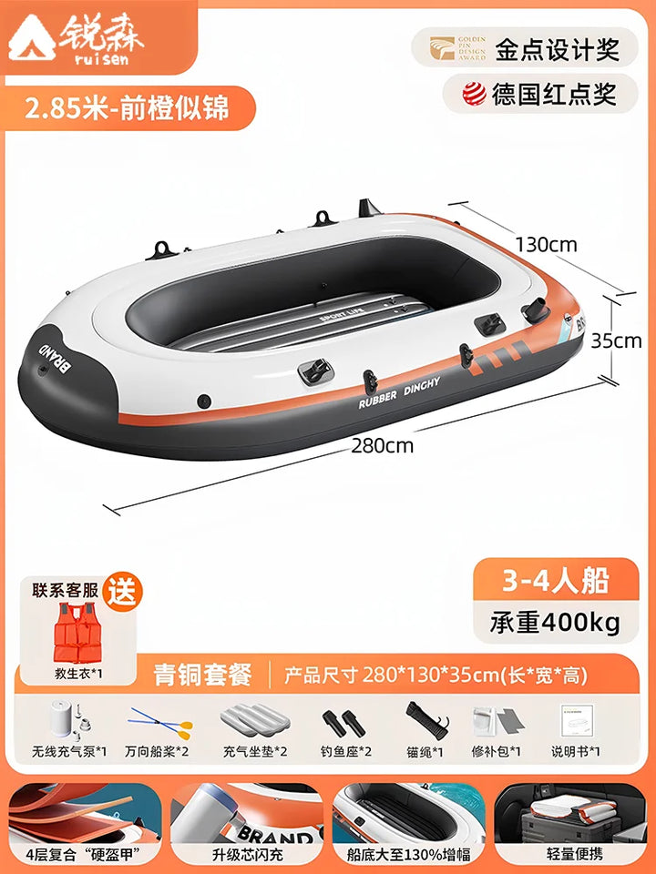 Kayak Inflable, Doble Grosor, Plegable, Portátil, para Pesca, Navegación, Pesca Salvaje, de Goma, Luya