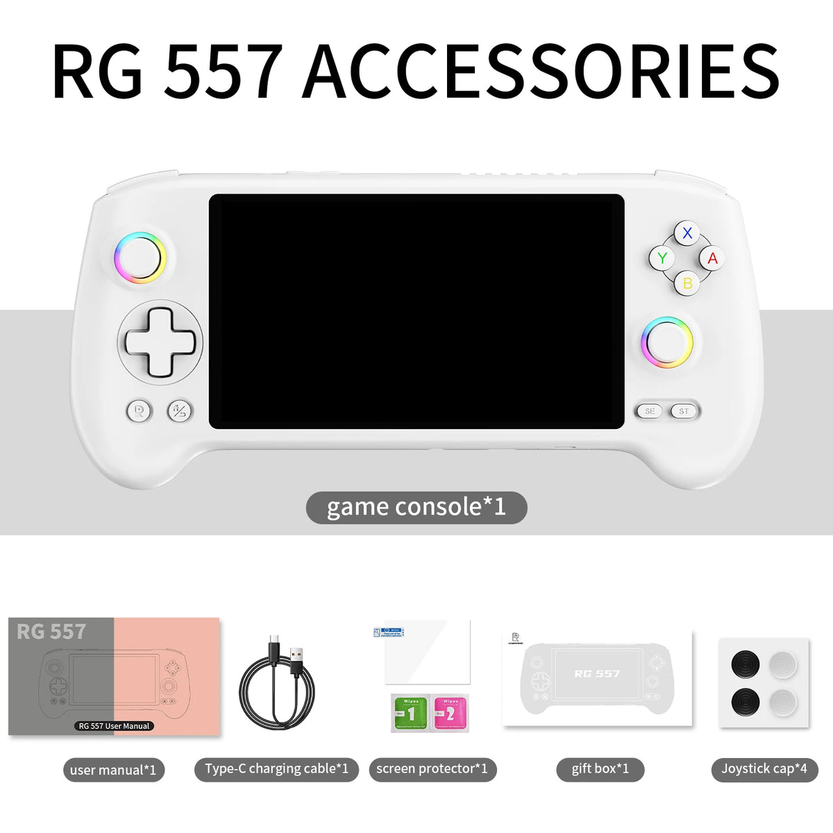 Consola de Juegos Portátil Anbernic RG557, Pantalla AMOLED de 5.48'', Android 14, Batería de 5500 mAh, Reproductor de Videojuegos, Compatible con Streaming, WIFI, IA y Bluetooth
