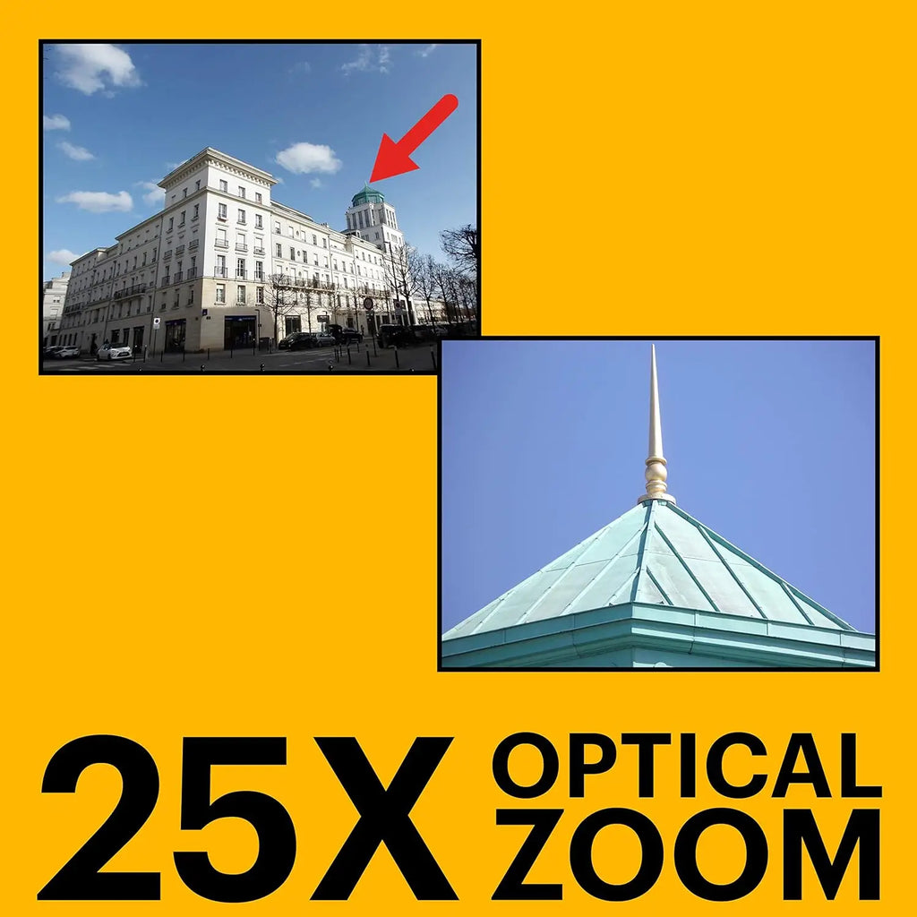 Cámara Digital de 16MP KODAK PIXPRO AZ255 con Pantalla LCD de 3 Pulgadas, Video FHD de 1080P, Cámara Profesional para Vlogs, Zoom Óptico de 25X, Gran Angular de 24mm, OIS