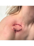 Tatuajes temporales de marca de mordida falsa roja para Halloween, cubierta de Cosplay, pegatina de tatuaje falso impermeable para cicatriz para mujer y hombre