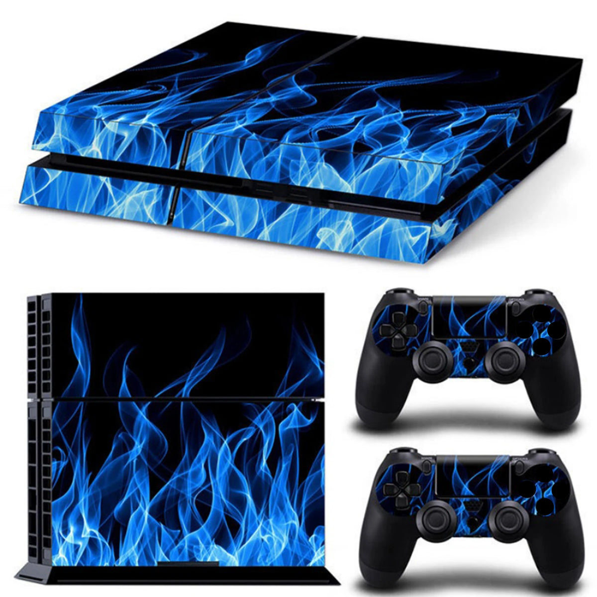 Adhesivo protector de vinilo compatible con consola PS4 y 2 mandos, funda extraíble