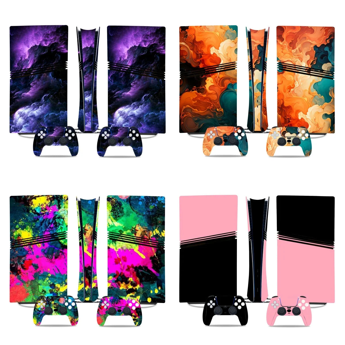 Adhesivo de vinilo decorativo para PS5 Pro Digital, funda de cobertura completa para consola de juegos y 2 controles
