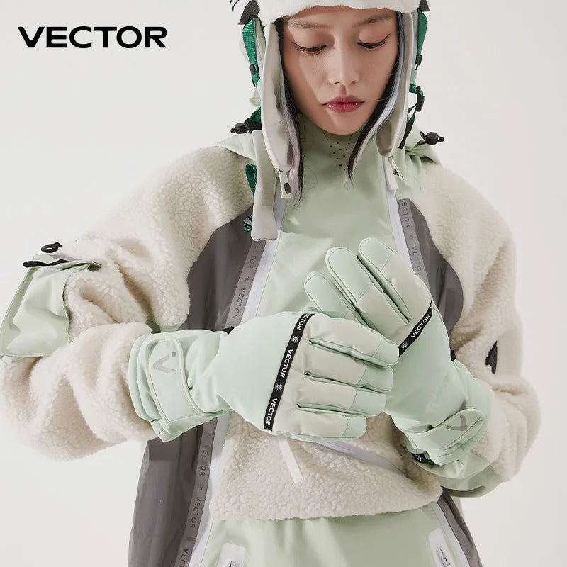 Guantes de esquí de invierno para invierno, Guantes Térmicos de Snowboard resistentes al viento, guantes de esquí con pantalla táctil para hombres y mujeres