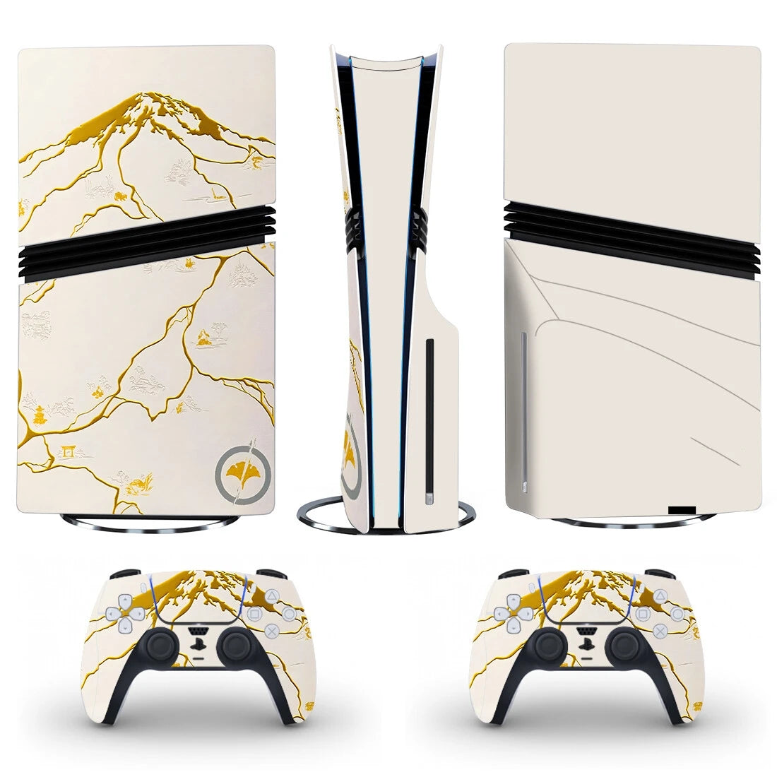 Adhesivo decorativo para consola PS5 Slim Digital, consola PS5 Fat con lector de discos y 2 controles, y vinilo para PS5 Pro con lector de discos