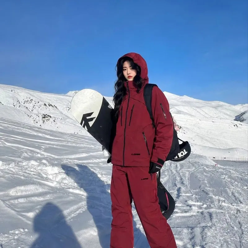 Nuevo conjunto de traje para esquí y snowboard, ideal para actividades al aire libre, con aislamiento térmico, resistente al viento e impermeable, y con diseño que evita la entrada de nieve.