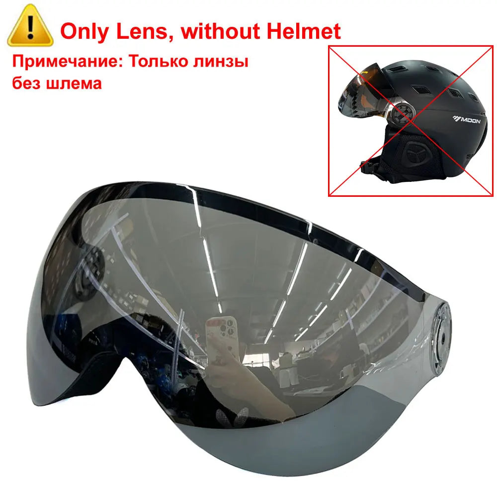 MOON-casco de esquí moldeado integralmente, gafas de PC + EPS, de alta calidad, para deportes al aire libre, esquí, Snowboard, monopatín