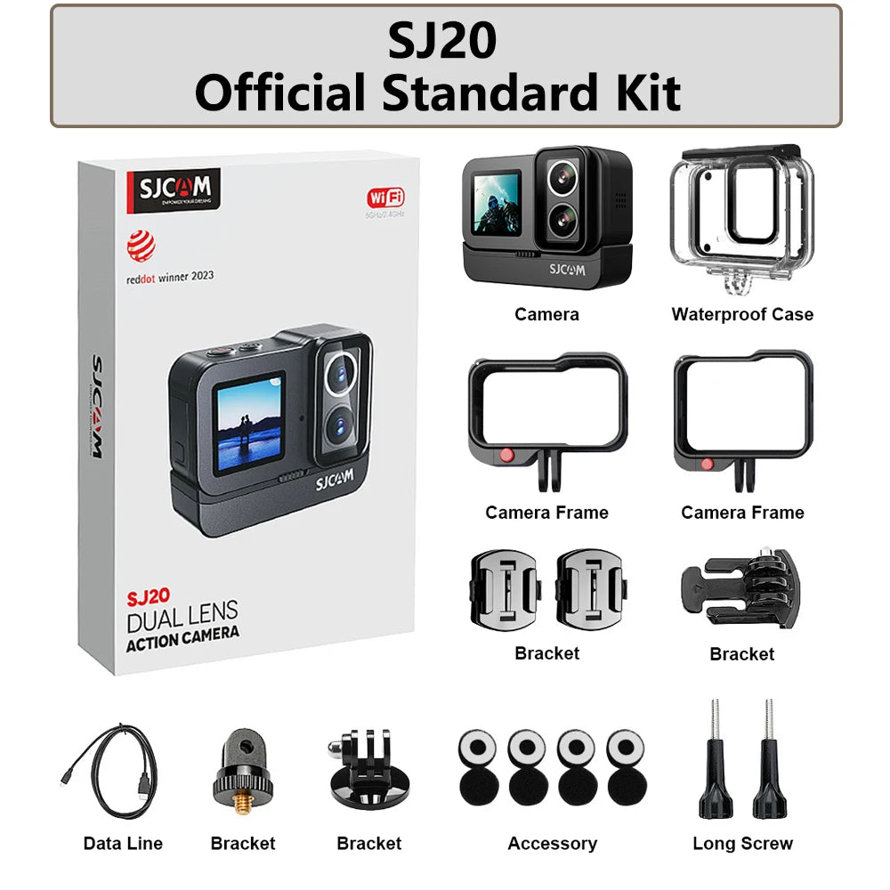 Cámara de Acción SJCAM SJ20 Impermeable con WiFi 5G para Motociclismo, Ciclismo y Viajes por Carretera, Aventuras Diurnas y Nocturnas, Cámara Creator