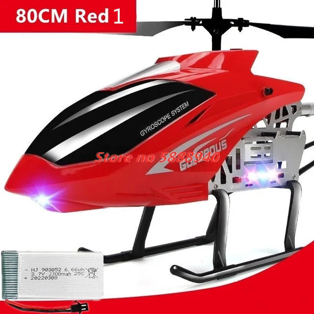 Helicóptero RC de Aleación Actualizado, 2.4G, 150M, 85CM, Gran Tamaño, Resistente a Caídas, con Luces LED, Control Remoto, Regalos