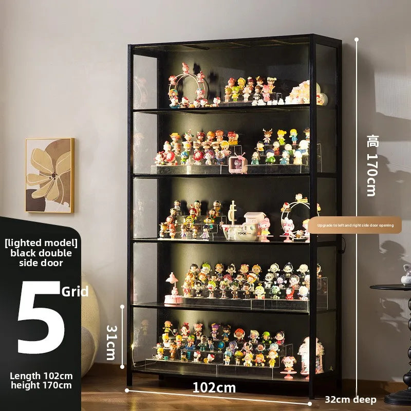 Vitrina de exhibición de madera maciza con puerta de vidrio de lujo, a prueba de polvo, diseño para modelos de cajas ciegas, gabinete de almacenamiento.