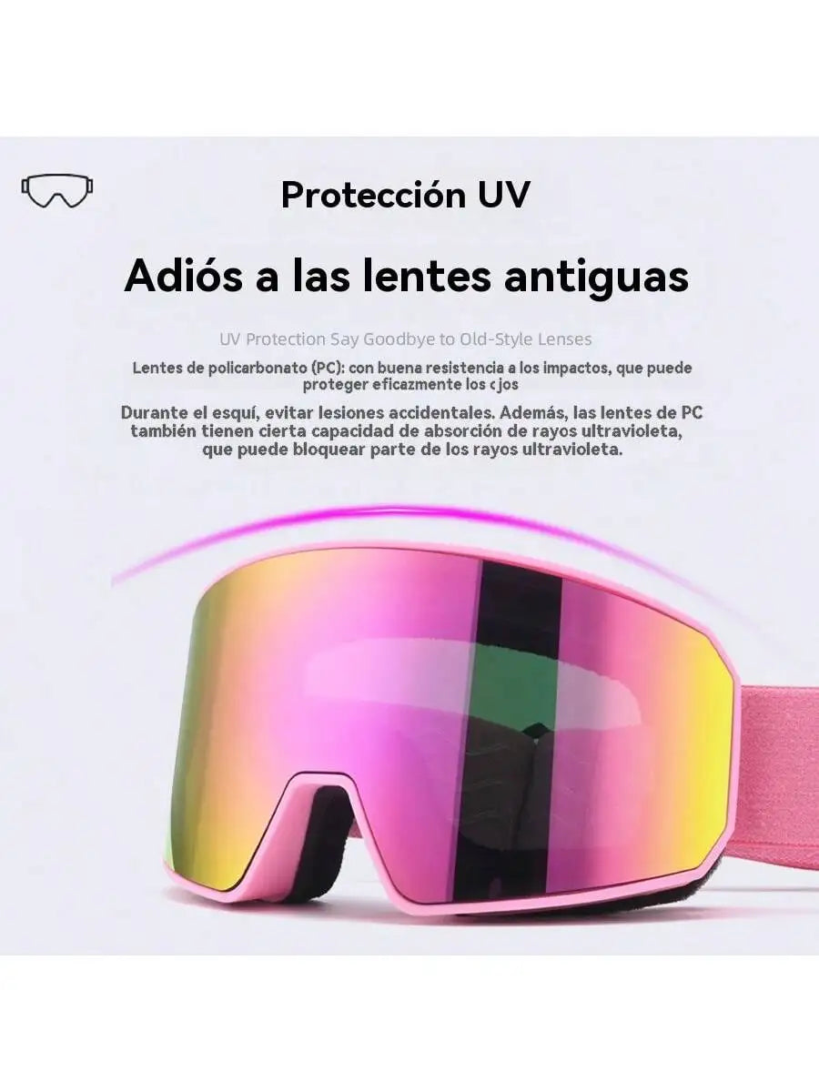 Gafas de Esquí Antivaho de Doble Capa, Gafas Deportivas para Exteriores con Protección UV, Equipo de Protección Ocular para Senderismo en Nieve y Montaña