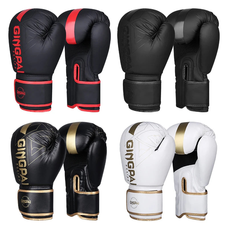 Guantes de boxeo profesionales de 6/8/10/12/14oz PU Muay Thai MMA profesión Kickboxing adultos bolsa de arena guantes de entrenamiento equipo