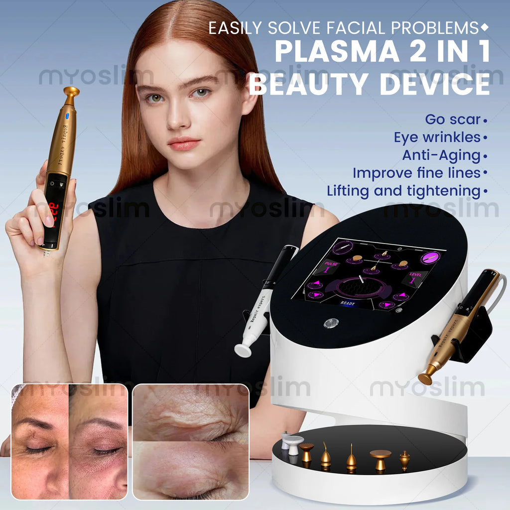 Máquina de Belleza 2 en 1 con Lápiz de Plasma de Ozono para Lifting Facial, Tensado de la Piel, Eliminación de Acné, Cicatrices y Arrugas, Instrumento Facial de Plasma