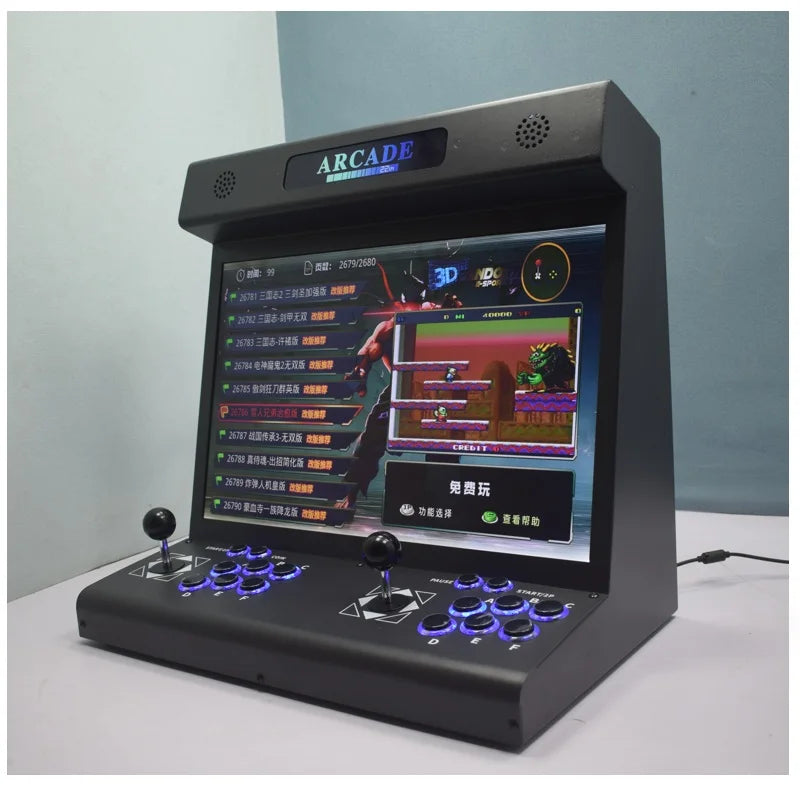 Máquina Arcade Bartop LCD de 22 Pulgadas S812 3D H3 Pandora Box 23000 en 1 con Doble Joystick y Ranura para Monedas