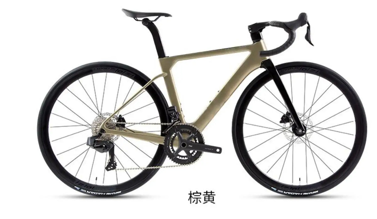 Nueva bicicleta de carretera TT-X42 de estilo más reciente, ligera, de carbono completo, con grupo eléctrico inalámbrico WheelTop y ruedas de carbono.