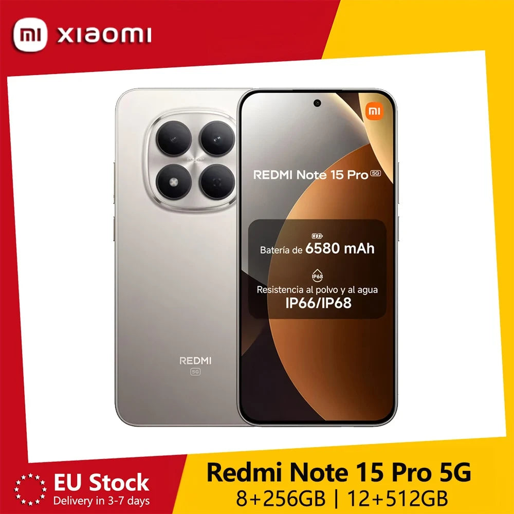 Xiaomi Redmi Note 15 Pro 5G, MTK Dimensity 7400-Ultra, pantalla AMOLED de 6,83", 120 Hz, cámara de 200 MP, batería de 6580 mAh, NFC
