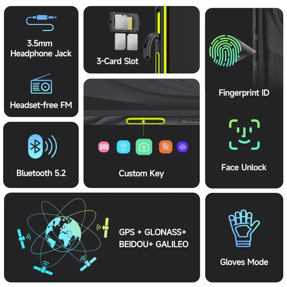 Teléfono robusto Ulefone Armor X31, 6.56'', 12 GB RAM + 128 GB ROM, cámara nocturna de 48 MP, Android 14, NFC, emisor de infrarrojos, smartphone 4G, versión global