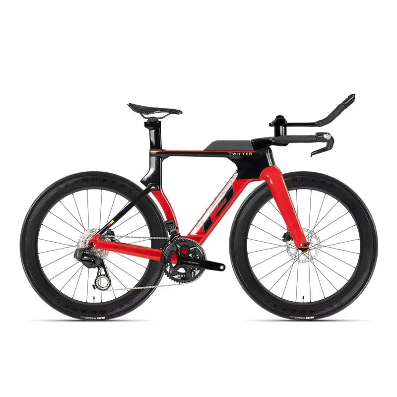 Bicicleta de carretera Twitter T3 de fibra de carbono, freno de disco, para triatlón y contrarreloj, 24 velocidades Shimano, suspensión delantera, ligera y duradera