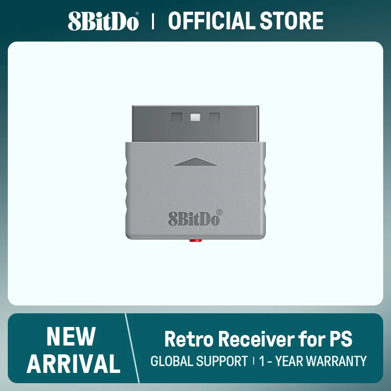 Receptor retro 8BitDo para PS1, PS2 y Windows, compatible con mando de Xbox, Switch Pro y mando de PS5/PS4