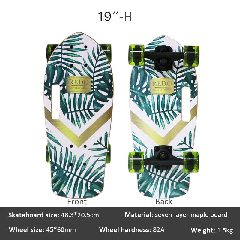 Mini Patineta Portátil de 19 Pulgadas, Patineta Completa de Madera de Arce, Patineta de Alta Velocidad para Niños, Adultos, Principiantes y Perros