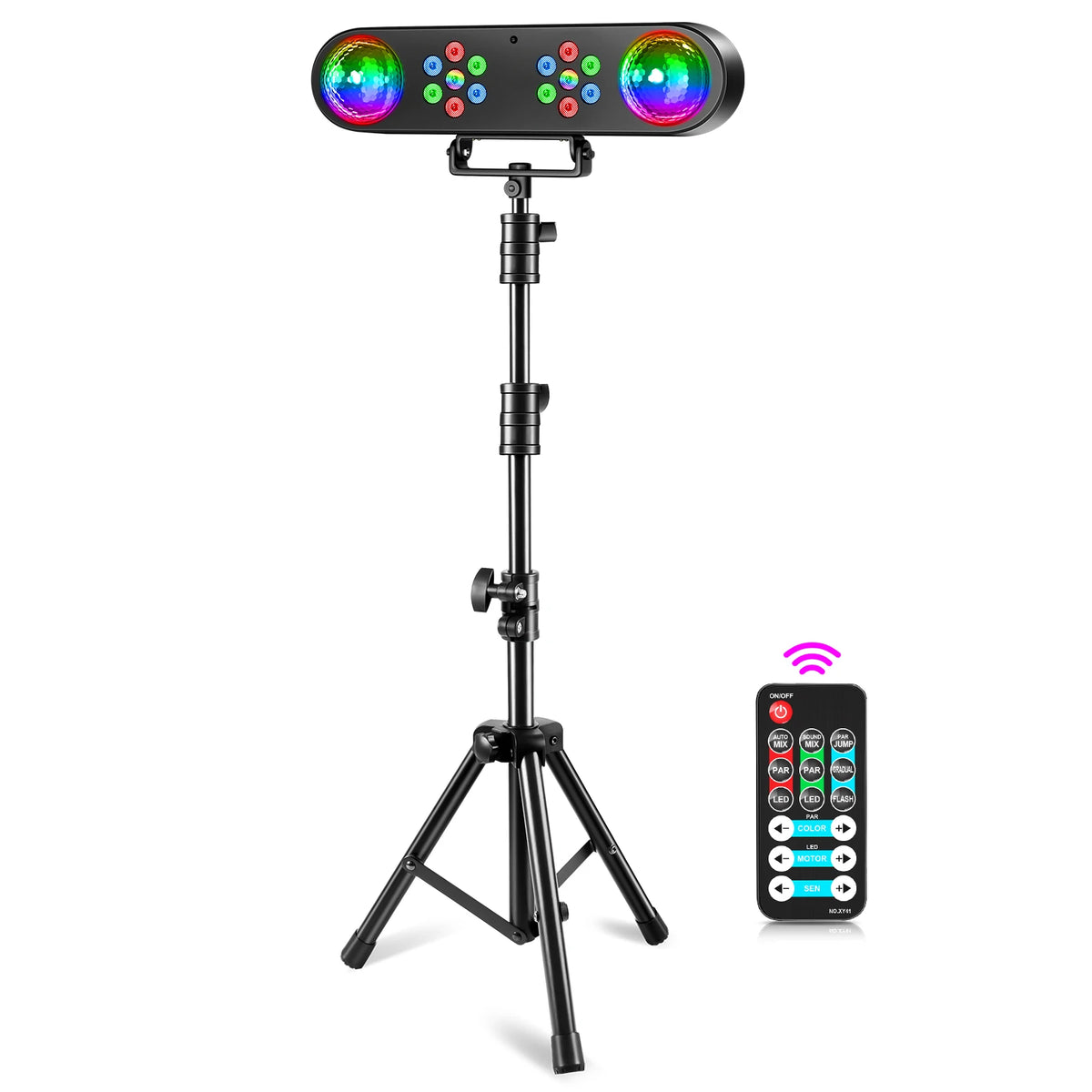 Datewink Mini luces de efecto de soporte, iluminación LED RGB para escenario móvil con control remoto para DJ, discoteca, espectáculos, fiestas, conciertos, bares y karaoke.