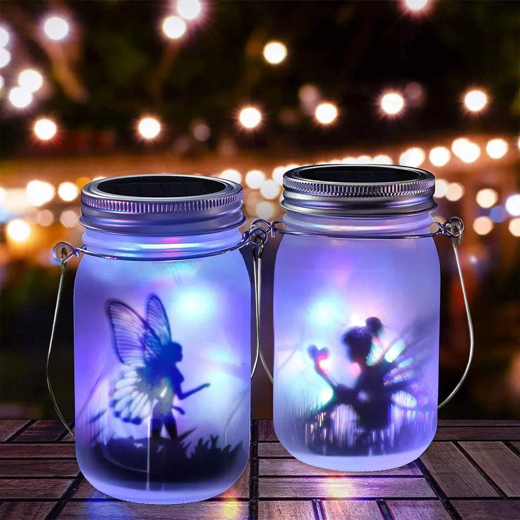 Luz solar para tarro de cristal, farol solar con luces de hadas, impermeable IP65, lámpara solar colgante y de pie, adorno de jardín para patio y césped