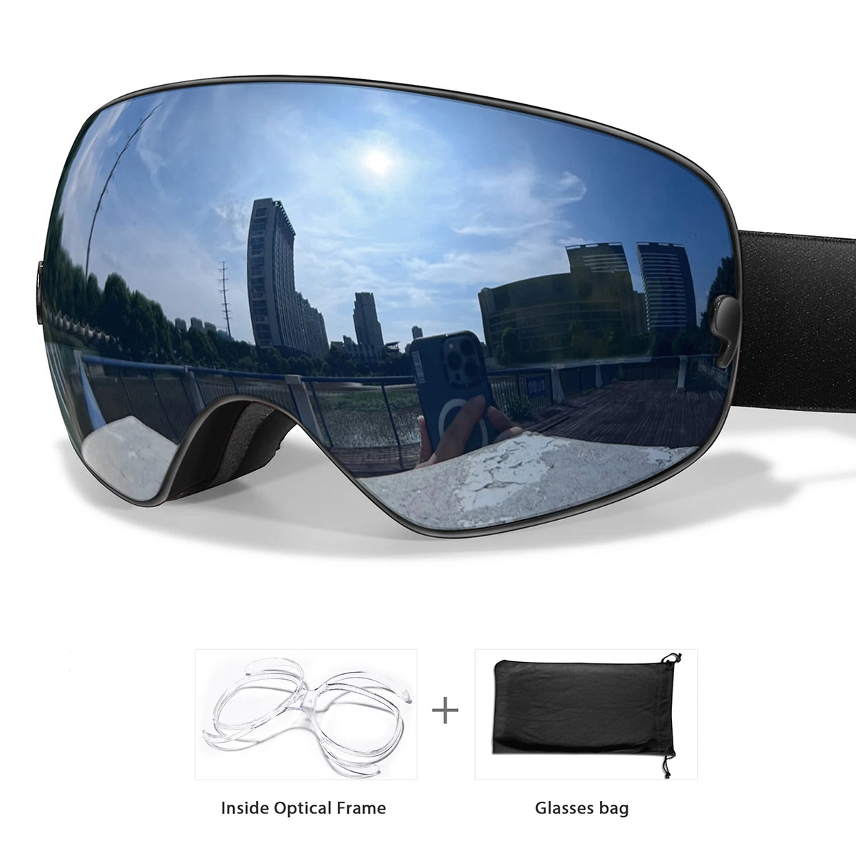 Gafas de esquí antivaho con lentes para hombres y mujeres - Esquí Snowboard Deportes al aire libre Protección UV