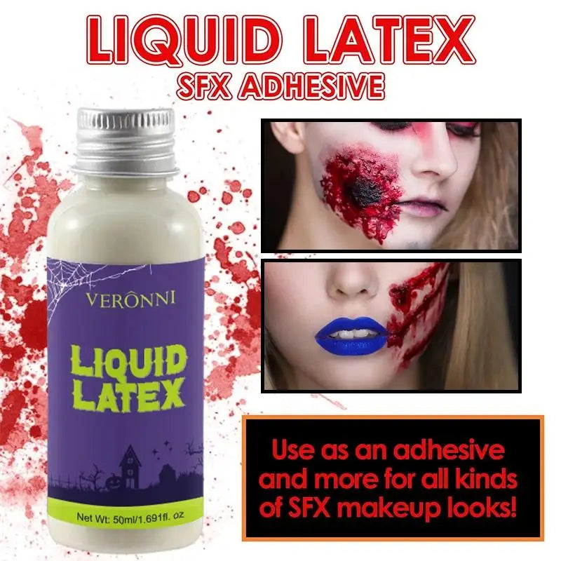 30 ml de látex líquido para maquillaje de efectos especiales, Halloween, cicatrices, heridas, prótesis, gorro para calvicie, cubrir tatuajes, uso profesional.