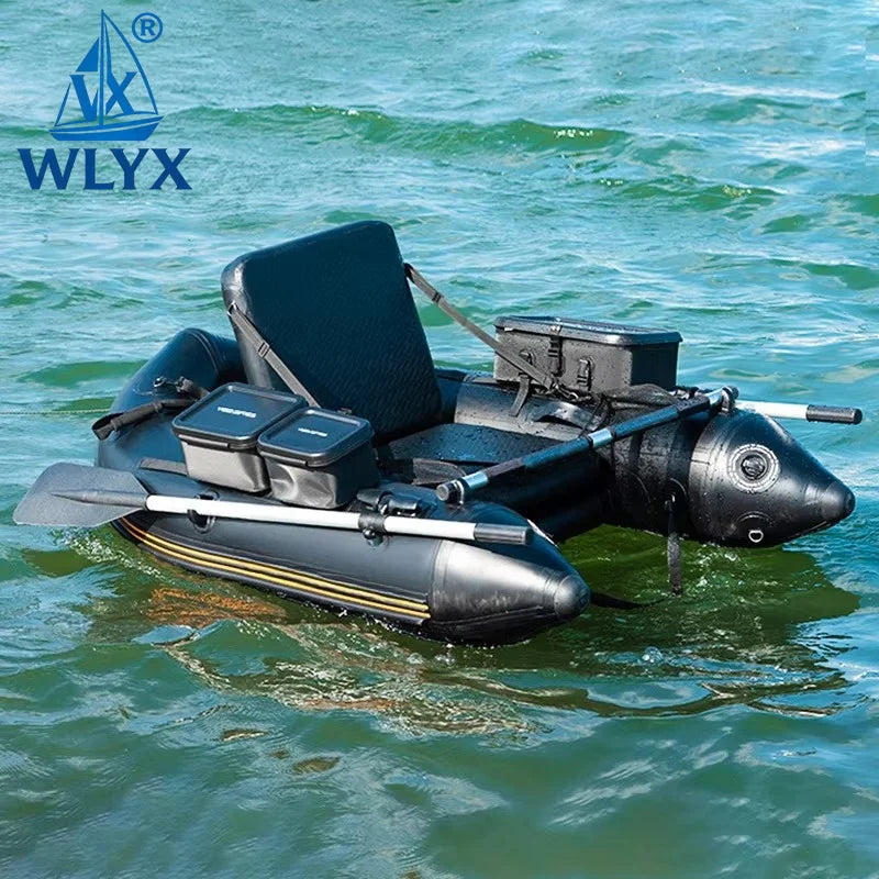 Bote Inflable Personalizable para una Persona, Bote Pontón, Material de PVC Grueso, Canoa de Remo, Kayak para Pesca