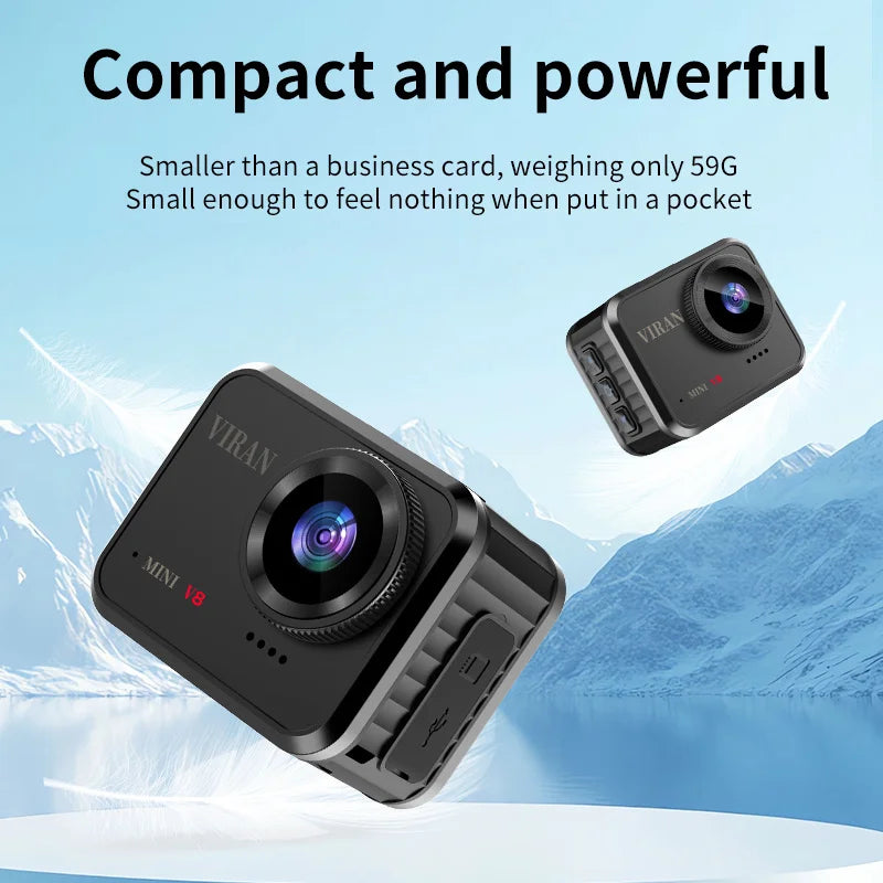 Mini Cámara de Acción HD 1080P, Impermeable, Portátil, con Wifi, Vista Remota, Pantalla de 1.54 Pulgadas, 145° °   Grabadora de Video Deportiva de Gran Angular