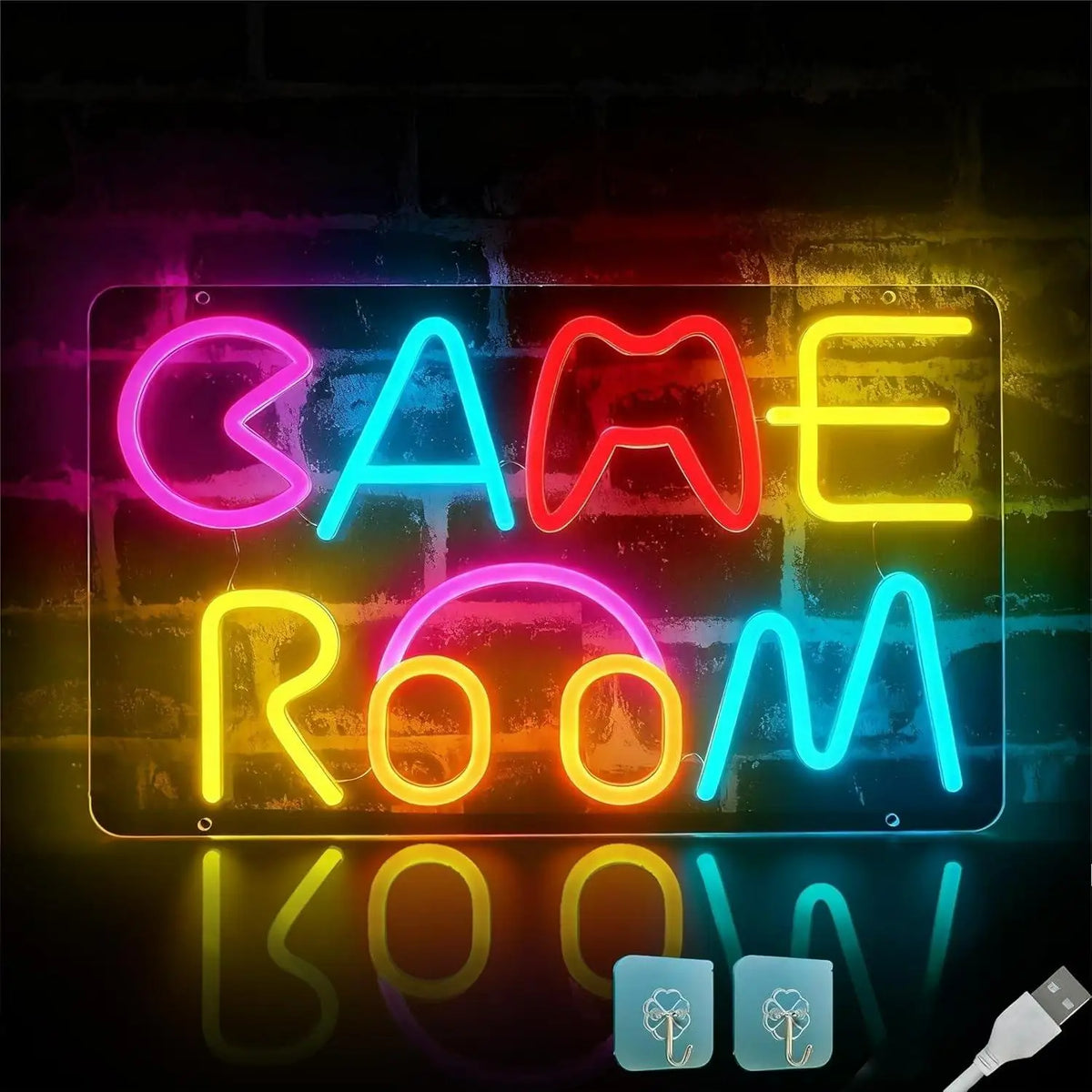 Letrero de neón para sala de juegos, decoración de pared colorida, letrero luminoso LED tipo arcade para habitación de niños, adolescentes, gamers, dormitorio, regalos de cumpleaños de PlayStation