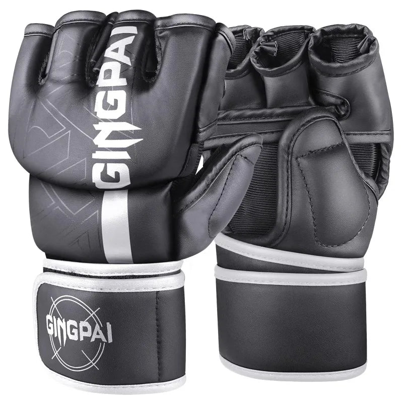 Guantes de boxeo, guantes de combate para hombres y mujeres, entrenamiento profesional MMA, guantes de boxeo de lucha de medio dedo, lucha libre Sanda