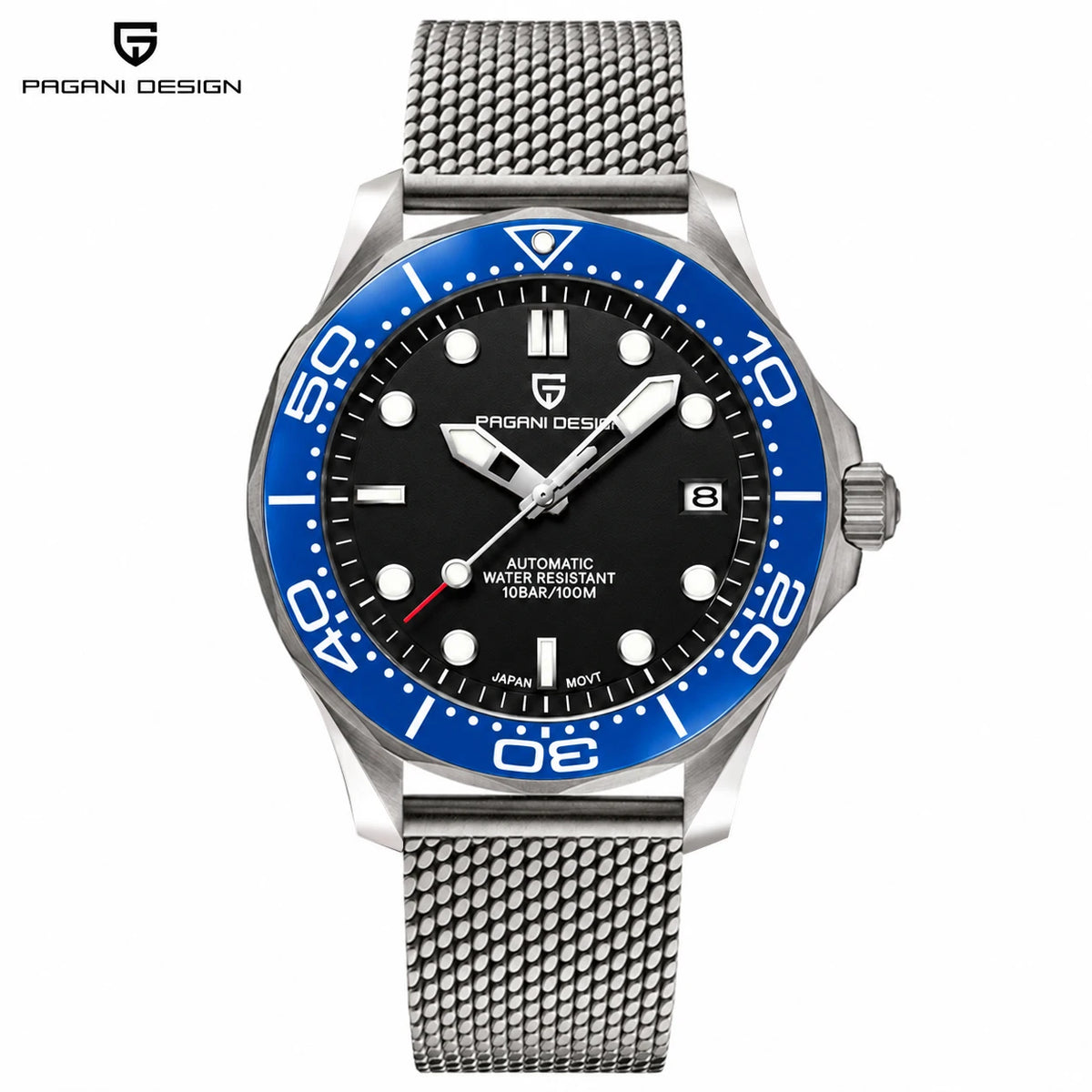 PAGANI DESIGN 2026 Nuevo reloj de buceo para hombre, esfera azul hielo con efecto rayos de sol, reloj automático para hombre, cristal de zafiro, reloj mecánico para hombre