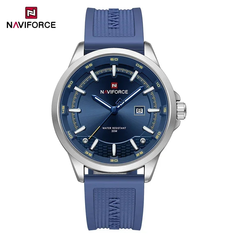 Reloj de pulsera de cuarzo para hombre NAVIFORCE de lujo, resistente al agua hasta 30M, con correa de silicona, estilo ejecutivo casual, reloj original para hombre