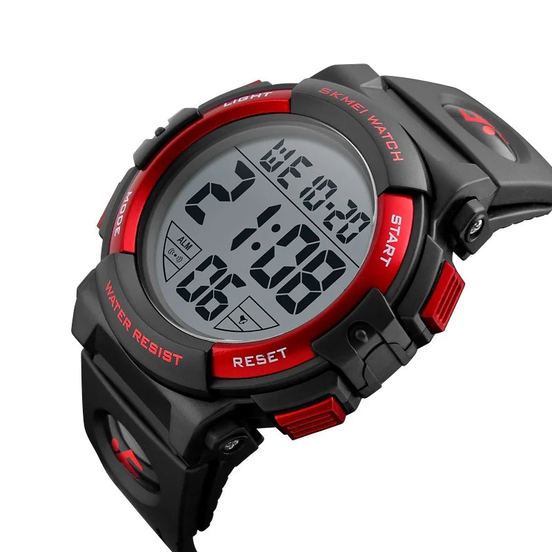 Skmei Fashion Big Dial Mens Sports Watches Waterproof Swimming LED Light Chronograph Date Digital Alarm Clock Male