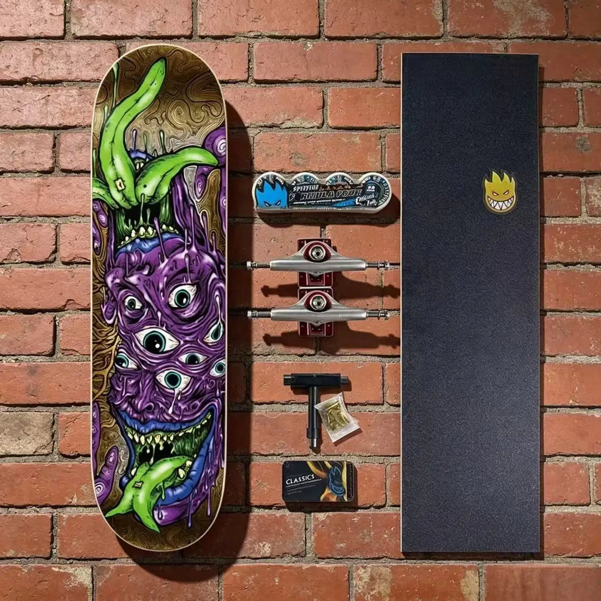 Patineta BAKER DEATH WISH de Alta Calidad, Completa, 100% Madera de Arce Canadiense, 7 Capas de Resina Epoxi Prensada en Frío, Tamaños 7.75, 8.0, 8.25, 8.5 Pulgadas