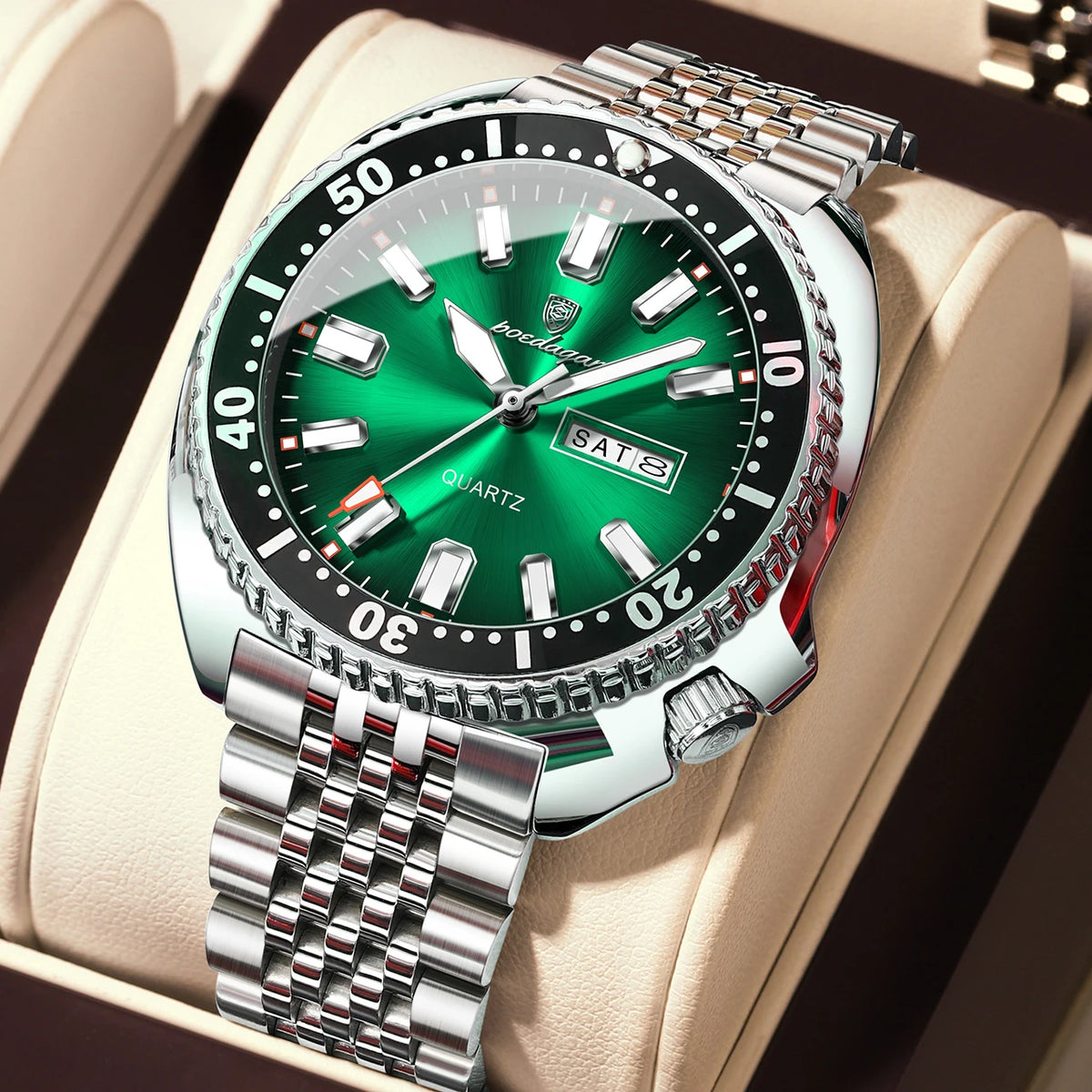 Reloj de cuarzo para hombre POEDAGAR, de lujo, para negocios, con fecha, día, resistente al agua y luminoso, reloj de pulsera deportivo de acero inoxidable