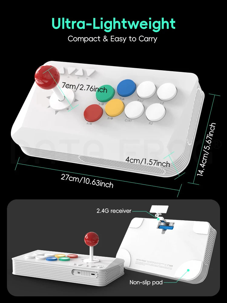 DATA FROG Y5A / Y3A MAX Arcade Stick para Switch 2 y Windows, Joystick Inalámbrico para Juegos de Arcade, Receptor 2.4G
