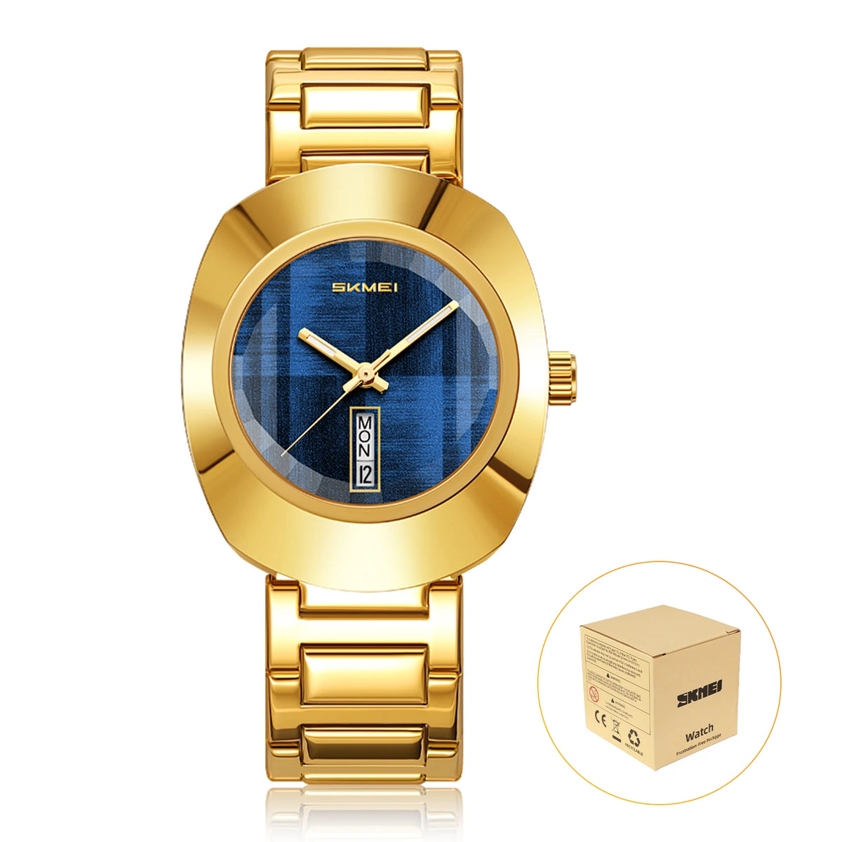 Reloj de cuarzo de moda SKMEI 9410 para hombre, resistente al agua 30M, reloj de pulsera masculino, reloj de negocios sencillo, esfera colorida, visualización de semana y fecha