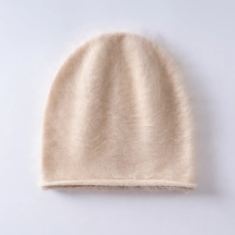 Gorro de punto 100% cachemira de primera calidad, con combinación de colores y acabado cepillado, unisex, para deportes de invierno al aire libre y para mantener el calor.
