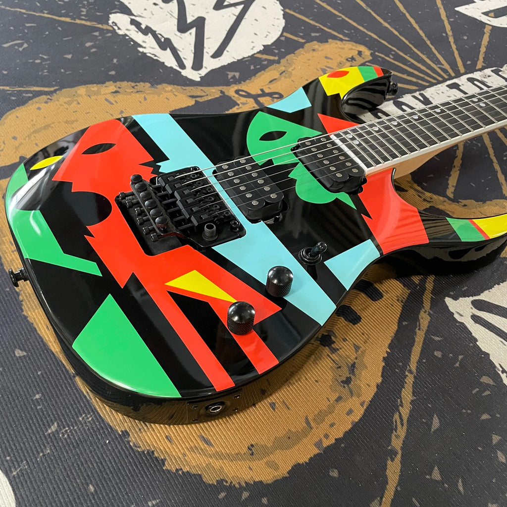 Guitarra eléctrica de 6 cuerdas, cuerpo de caoba, diapasón de palisandro, guitarra con herrajes negros